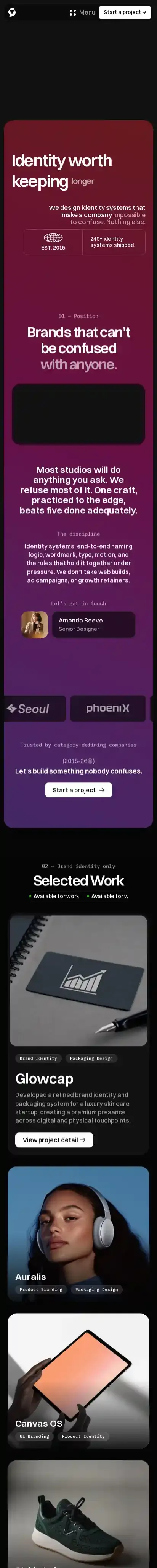 Signet home page on mobile