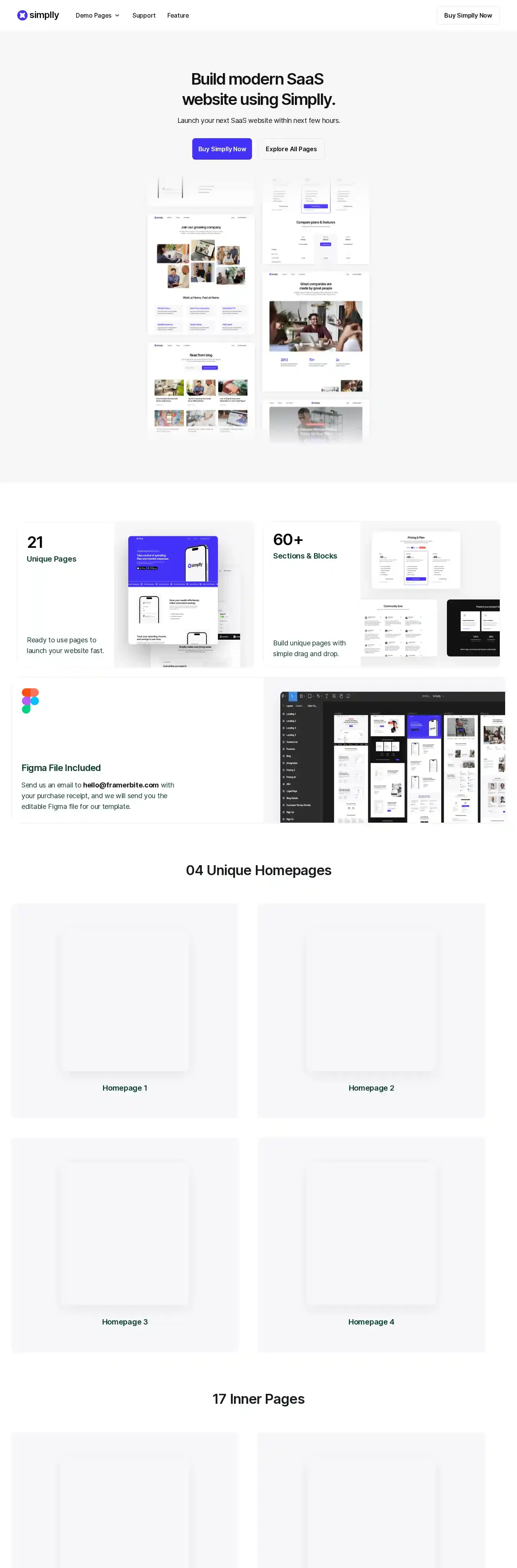 Simplly home page on desktop