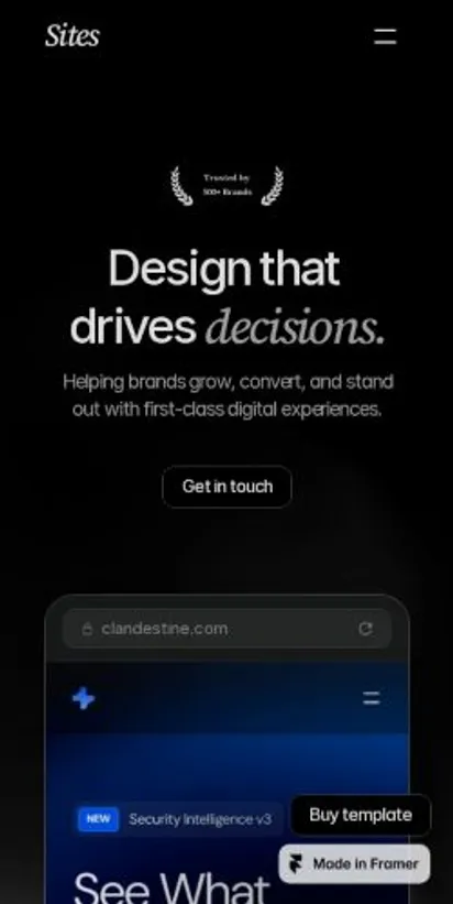 Sites (Lite) home page on mobile
