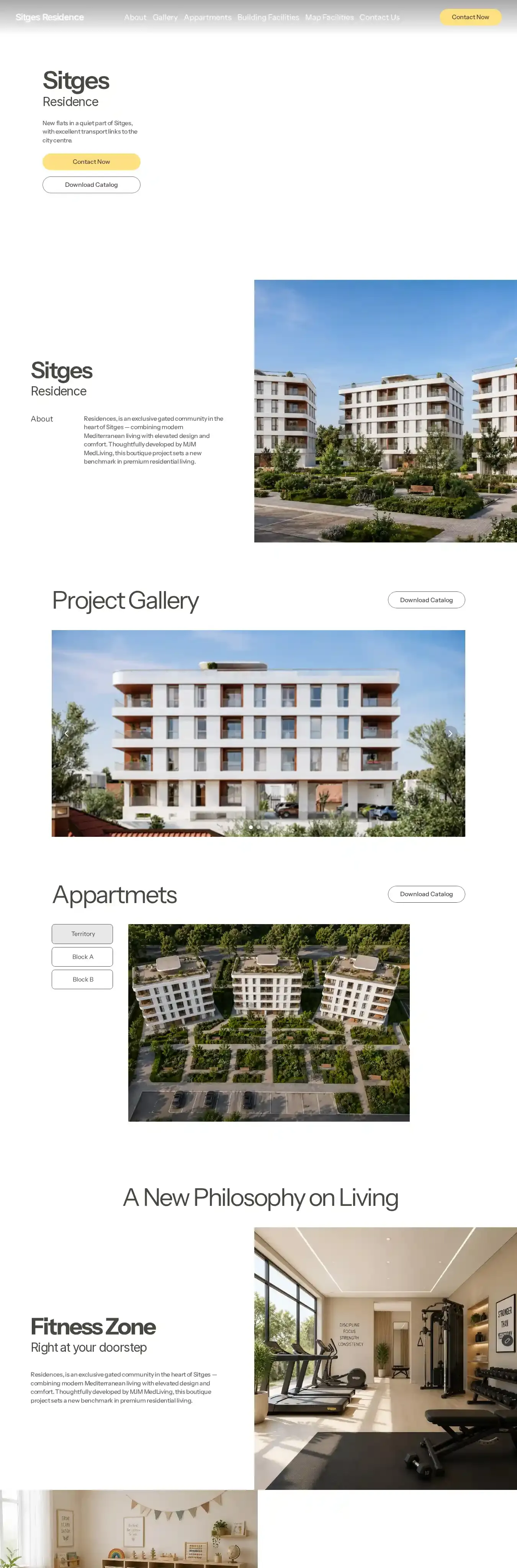 Sitges home page on desktop