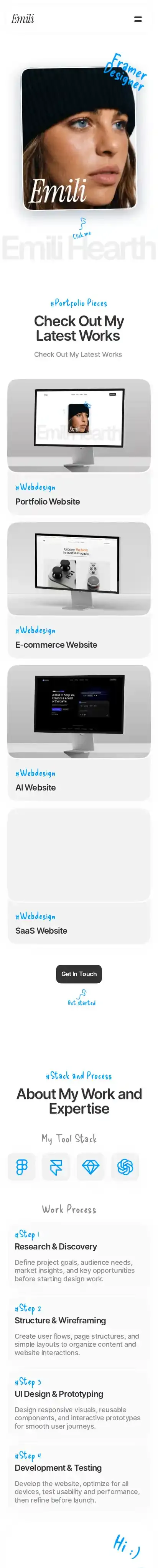Sketch home page on mobile