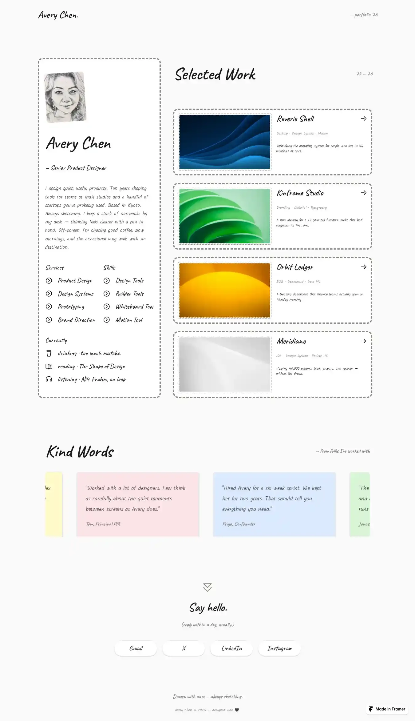 Sketchfolio home page on desktop