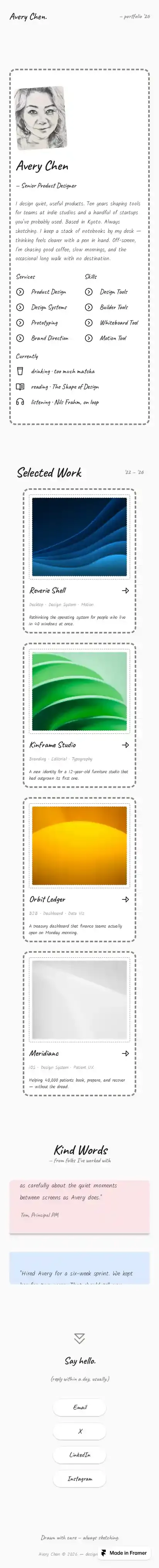 Sketchfolio home page on mobile