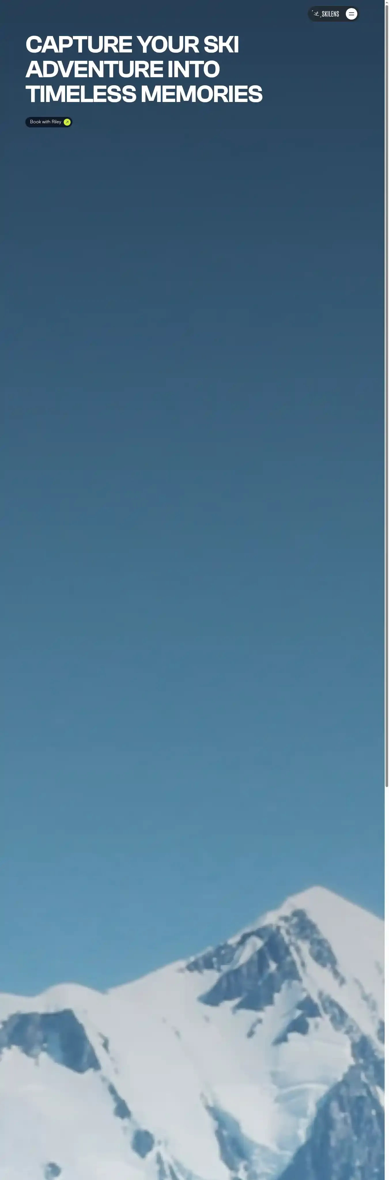 SkiLens home page on desktop