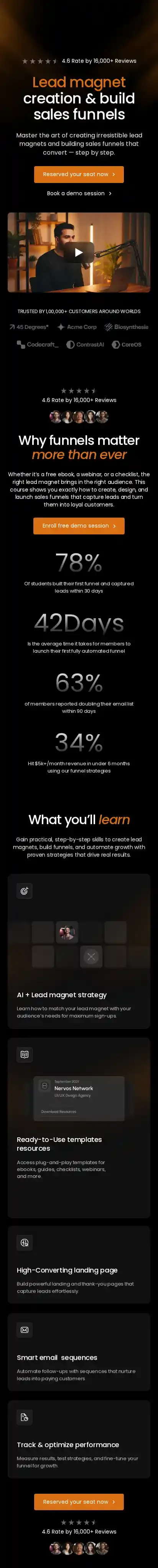 Skillfunnel home page on mobile