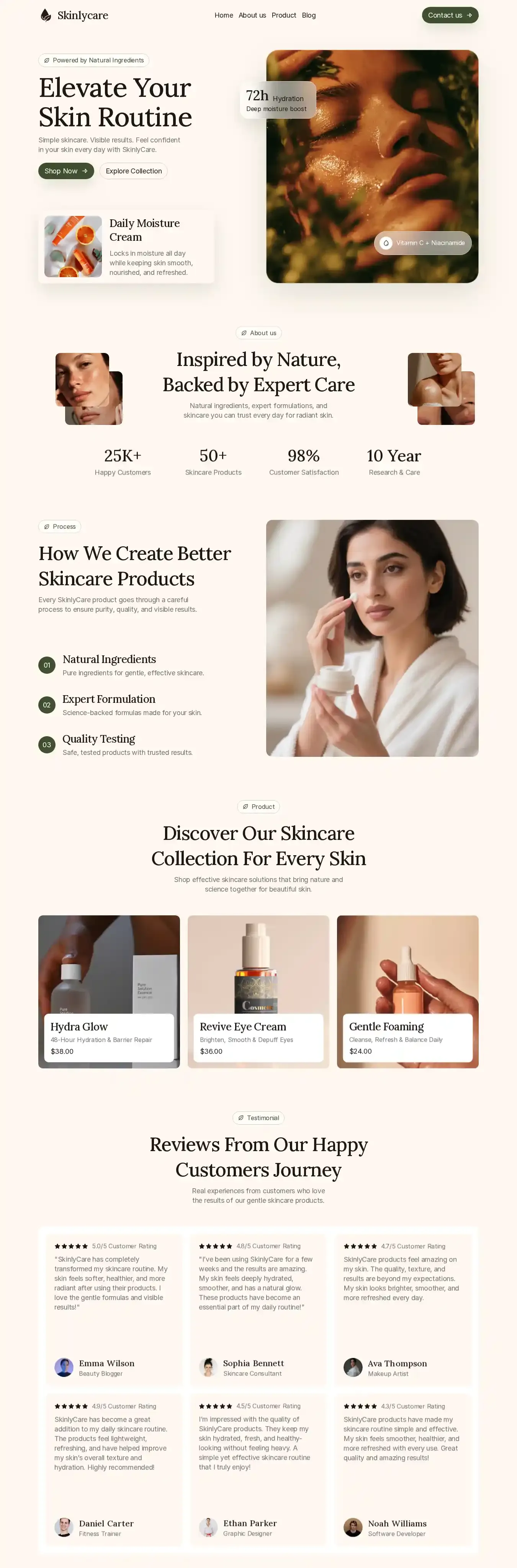 Skinlycare home page on desktop