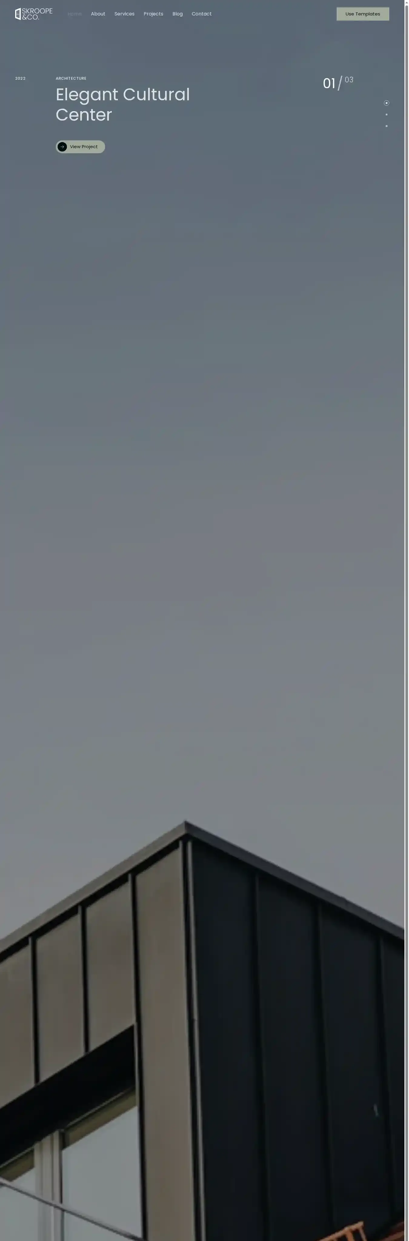 Skroope home page on desktop
