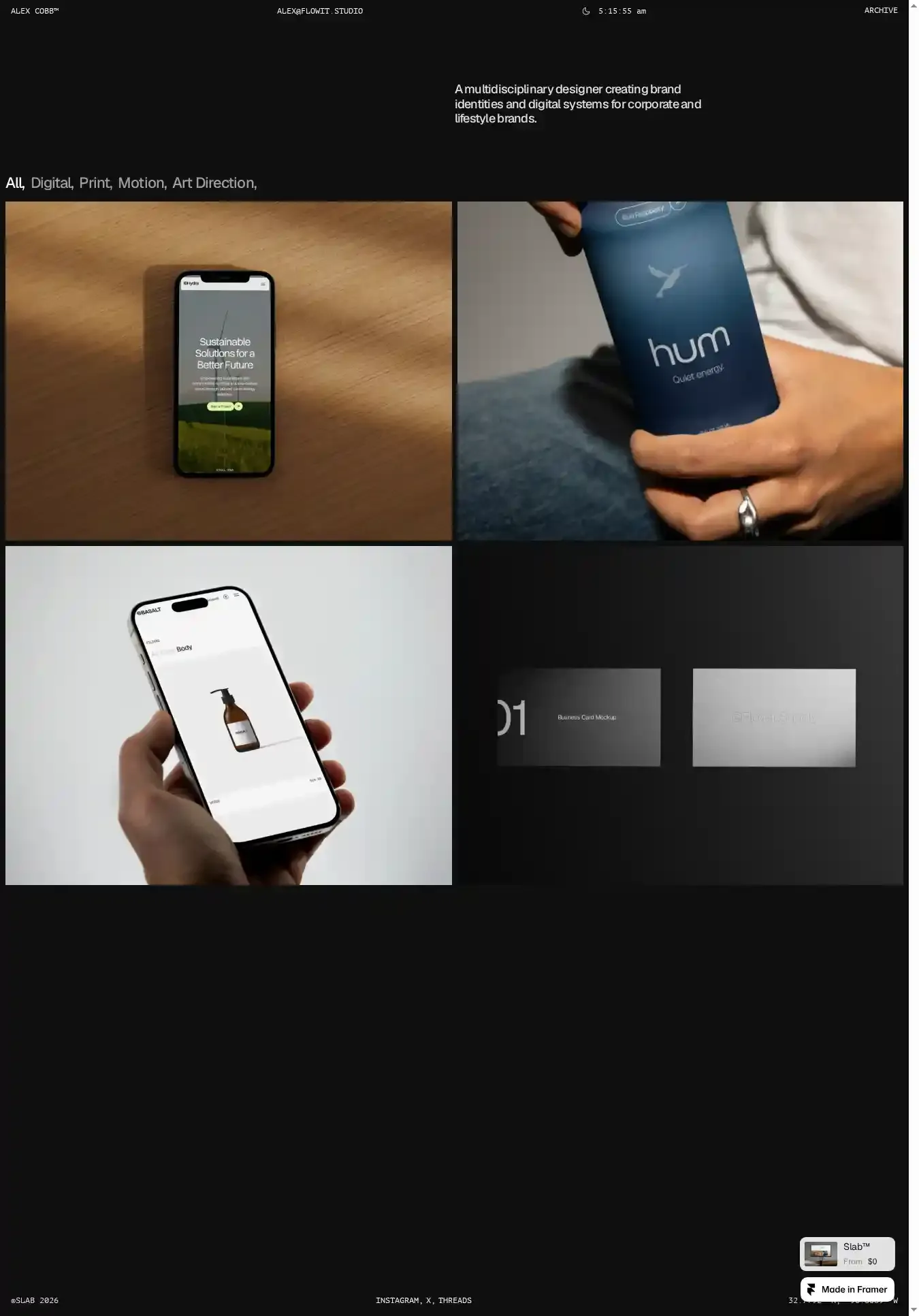 Slab™ home page on desktop