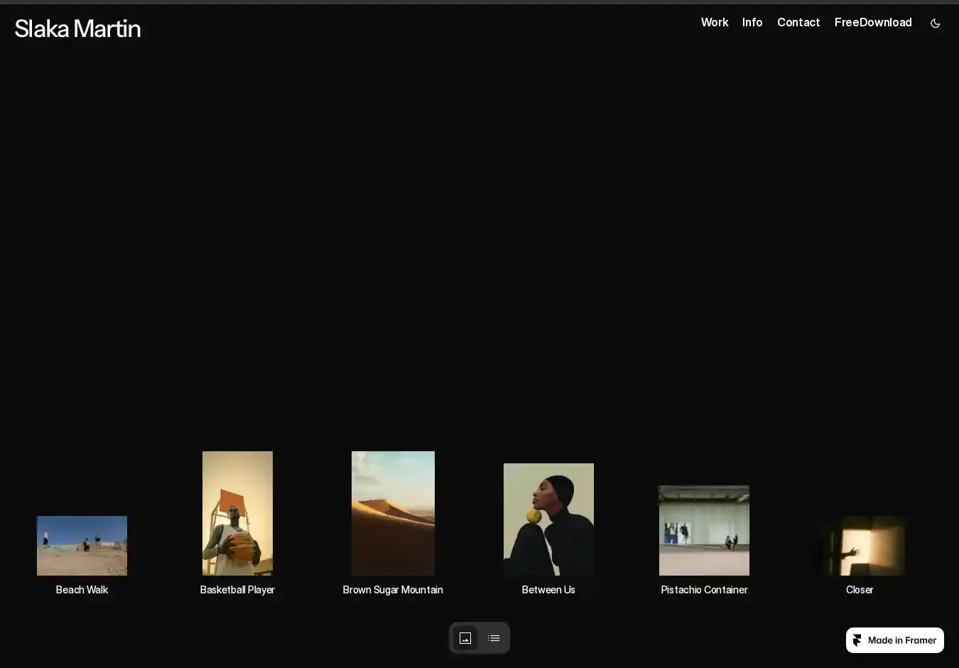 Slaka Martin home page on desktop