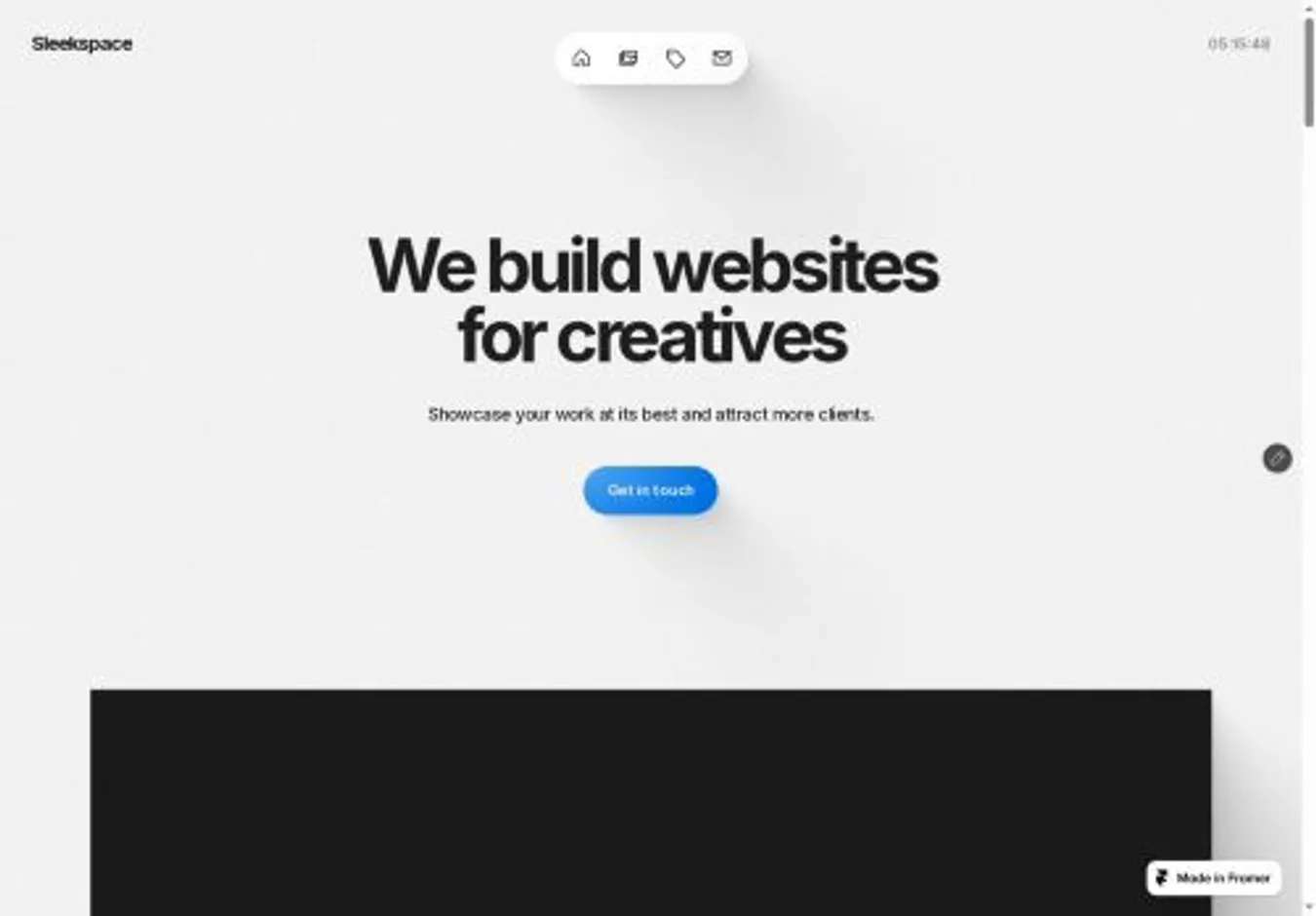 Sleekspace home page on desktop