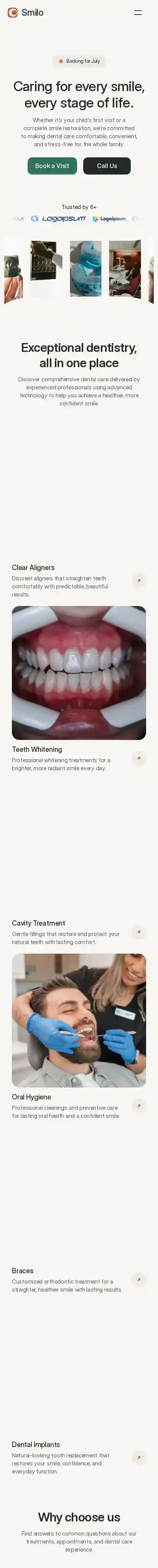 Smilo home page on mobile