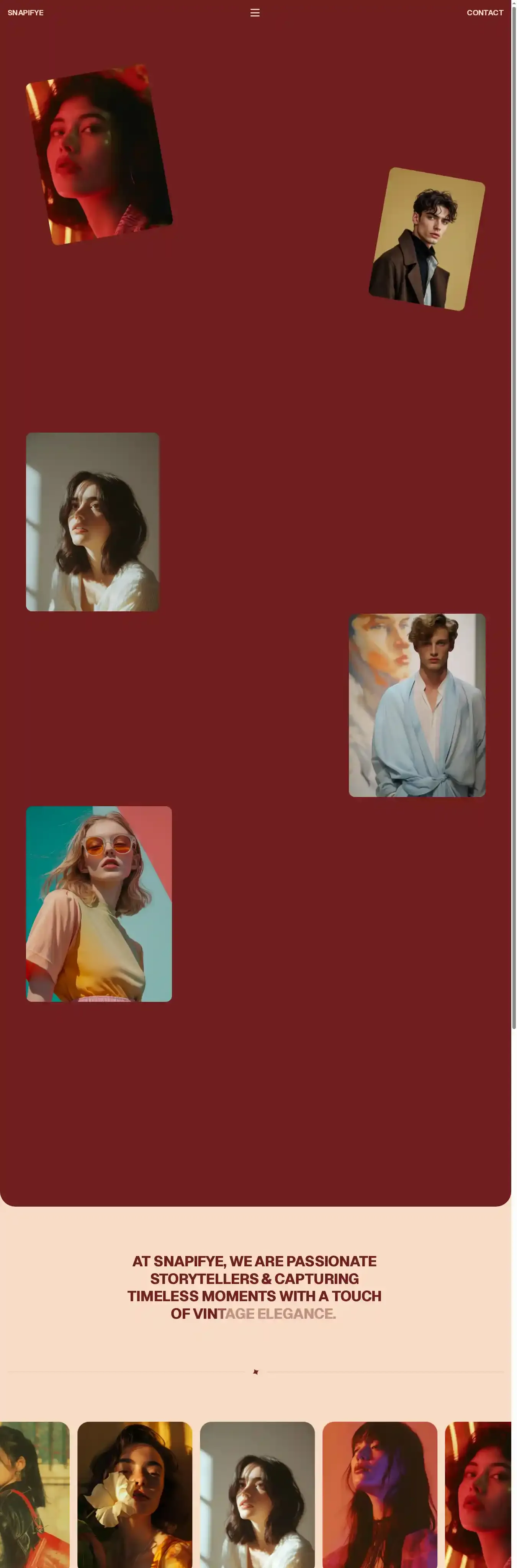 Snapifye home page on desktop