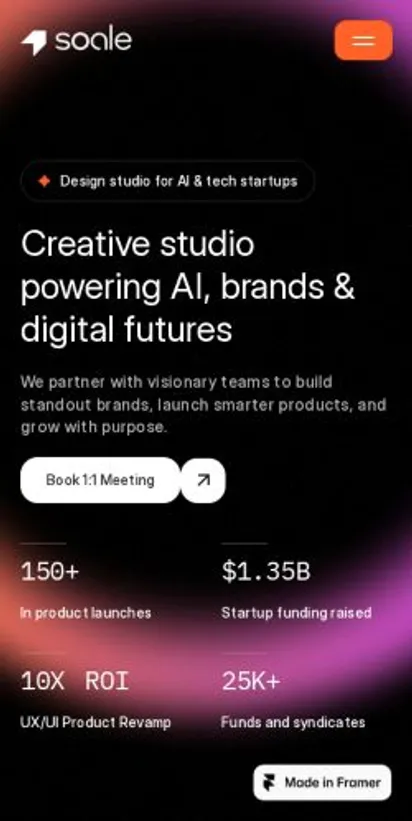 Soale home page on mobile