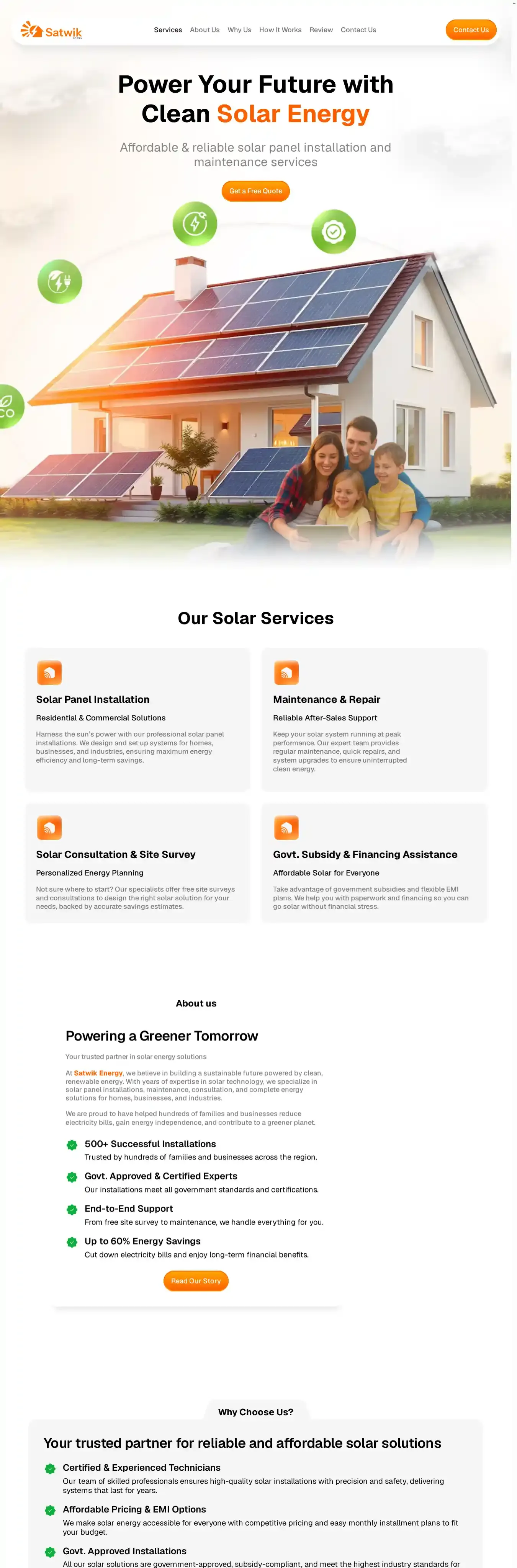 Solara-Solar Energy home page on desktop