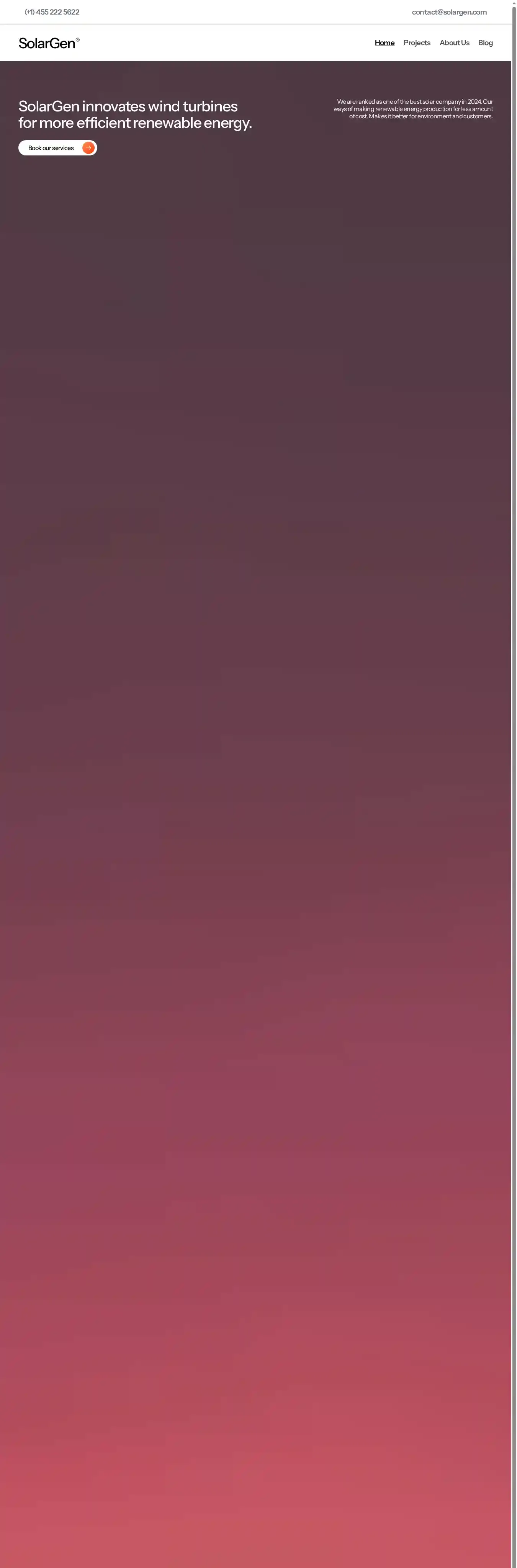 SolarGen home page on desktop