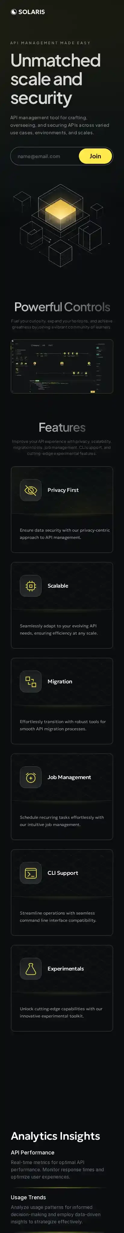 Solaris home page on mobile