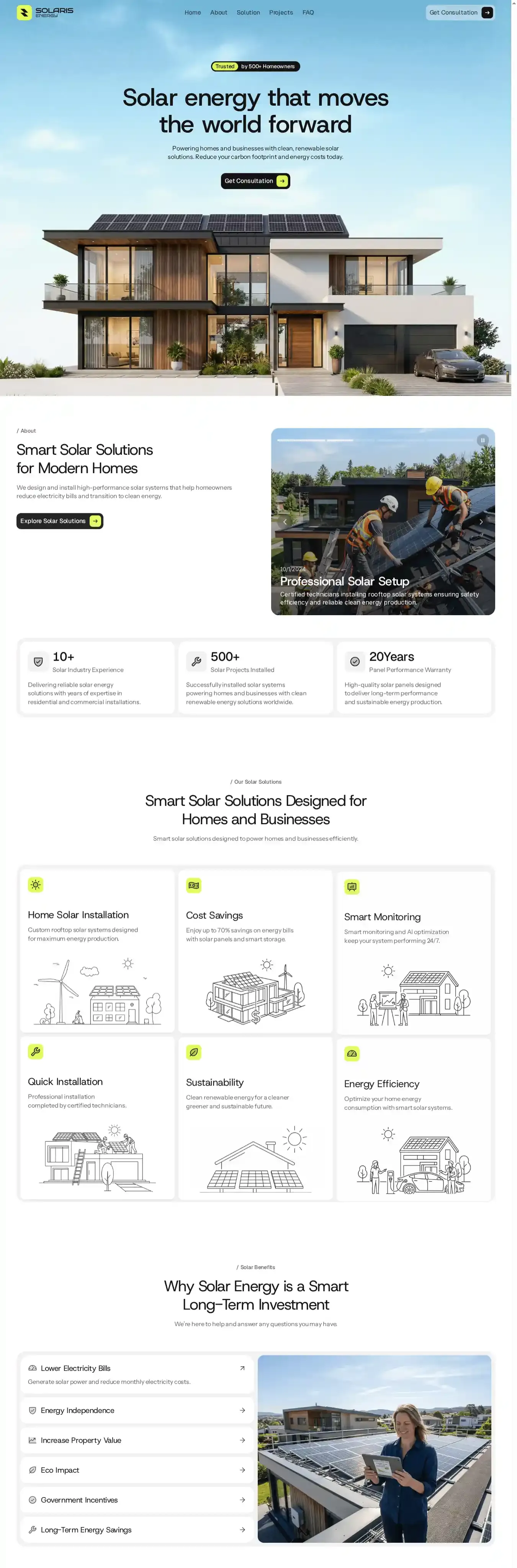 SolarisEnrgy home page on desktop