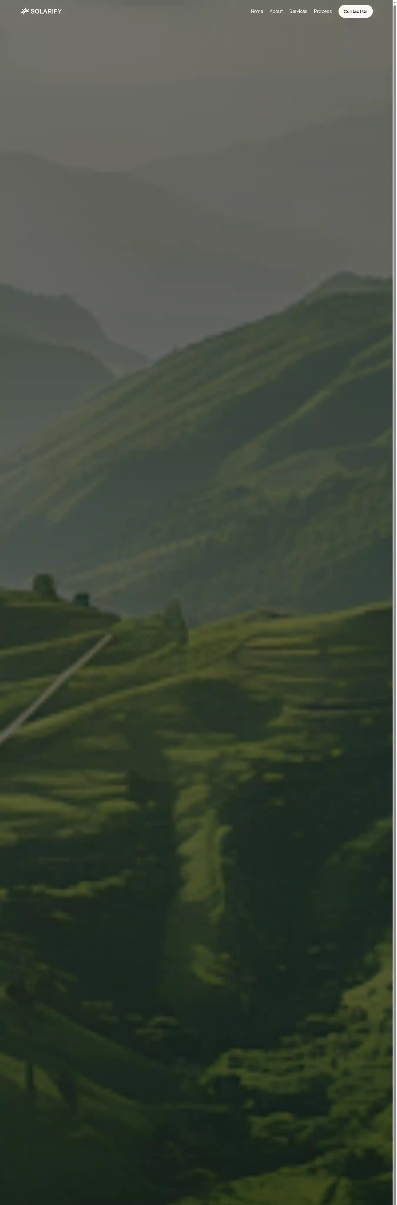 Solarize home page on desktop