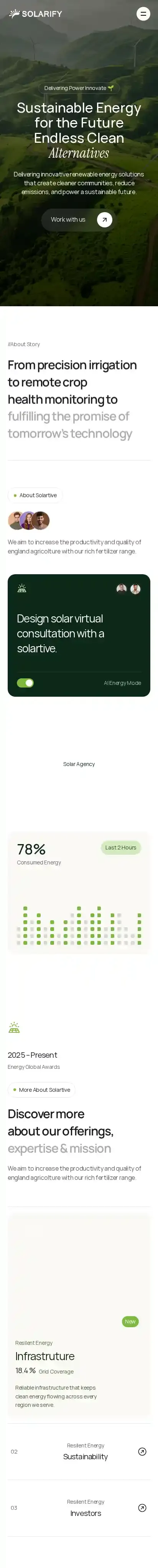 Solarize home page on mobile