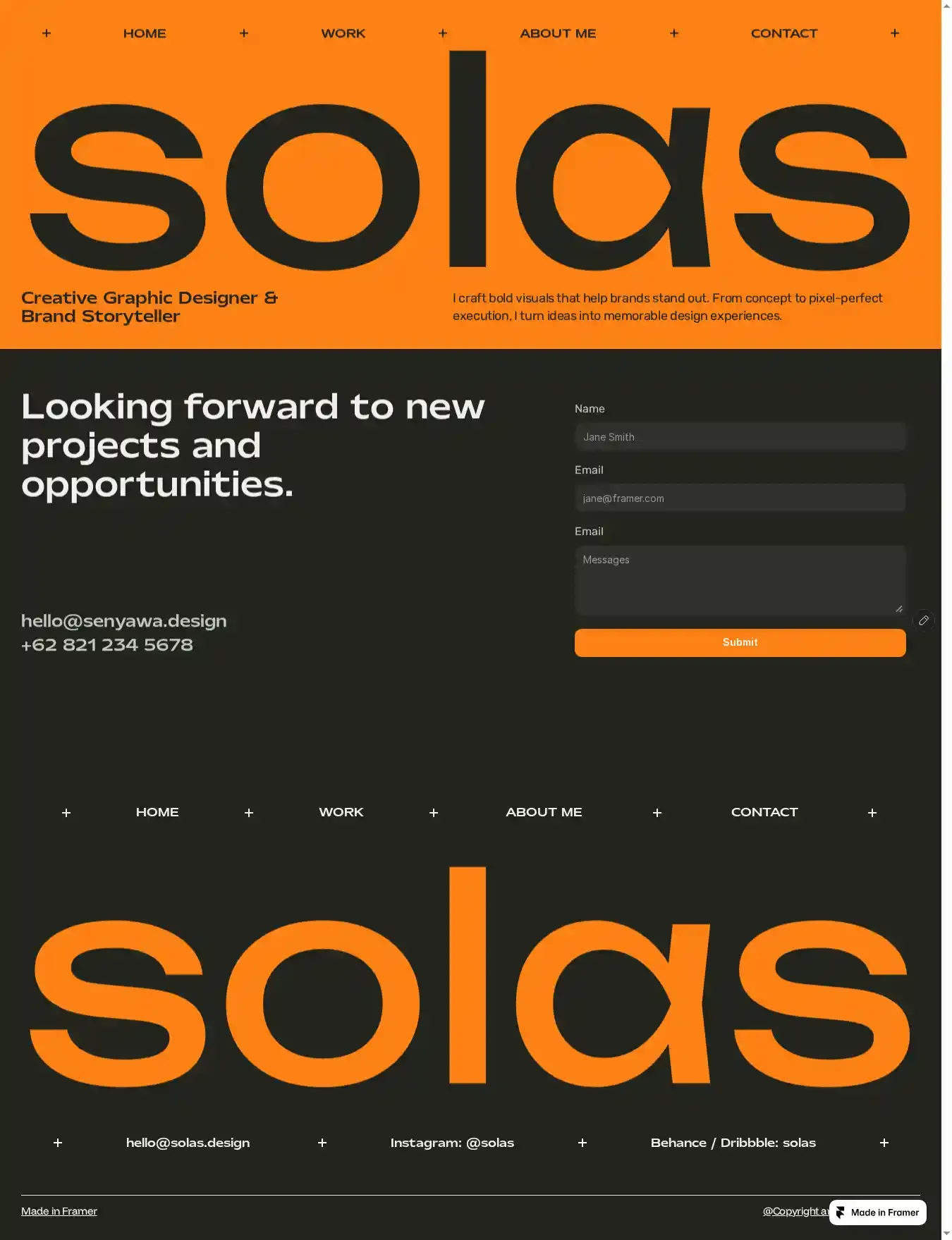 Solas Senyawa home page on desktop