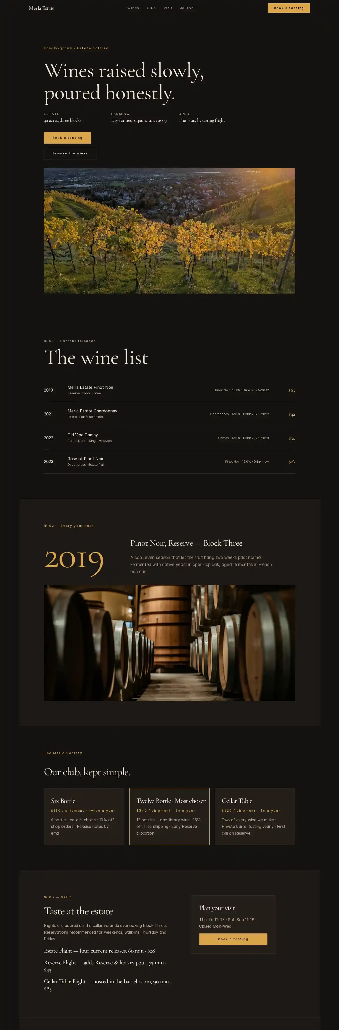 Solera home page on desktop