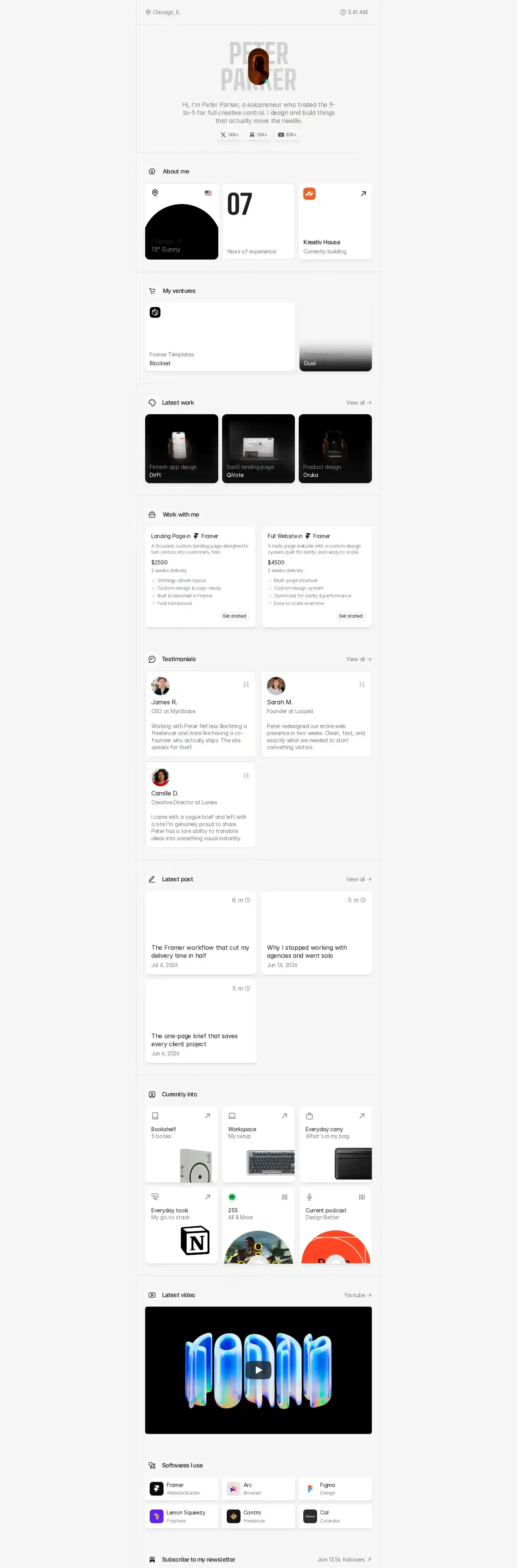 SoloHub home page on desktop
