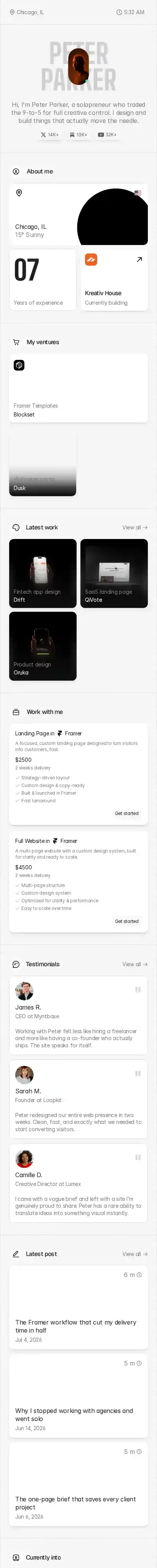 SoloHub home page on mobile