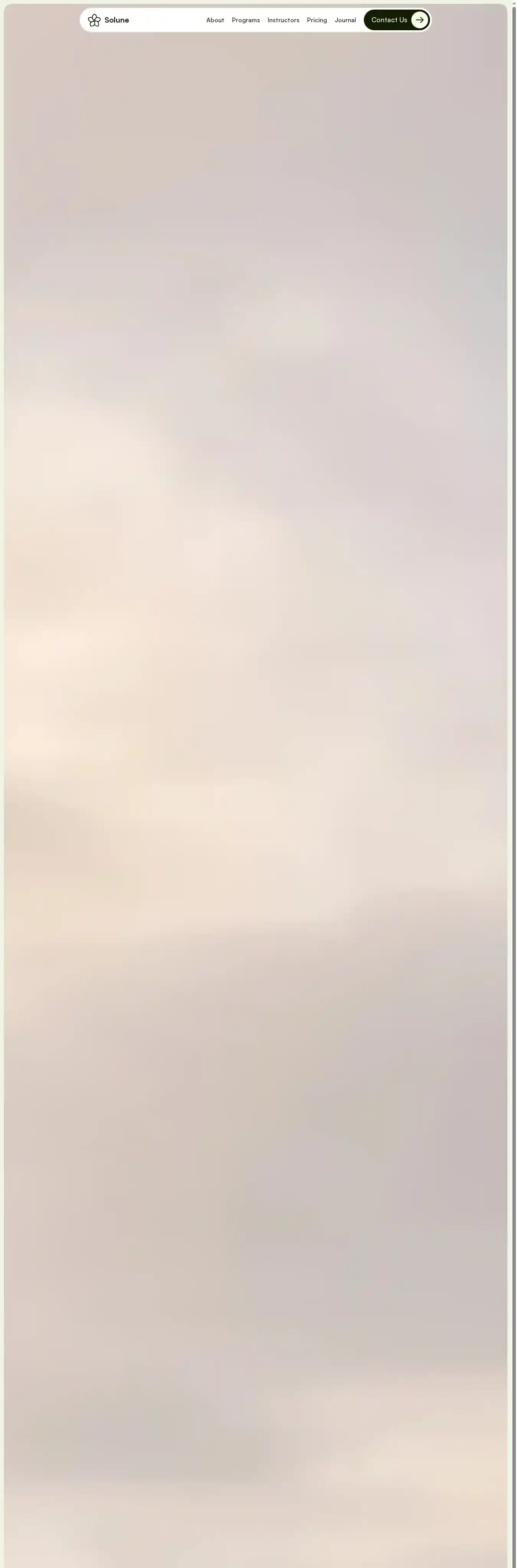 Solune home page on desktop