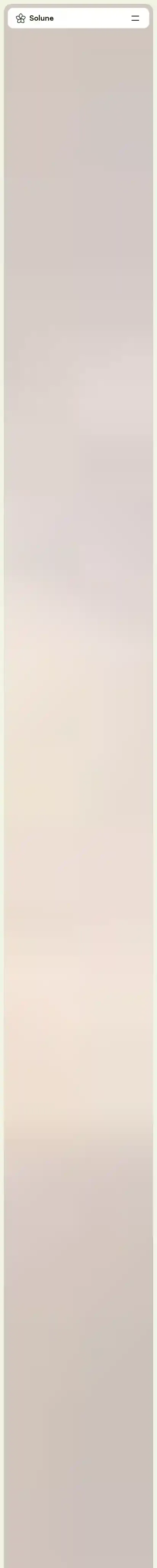 Solune home page on mobile