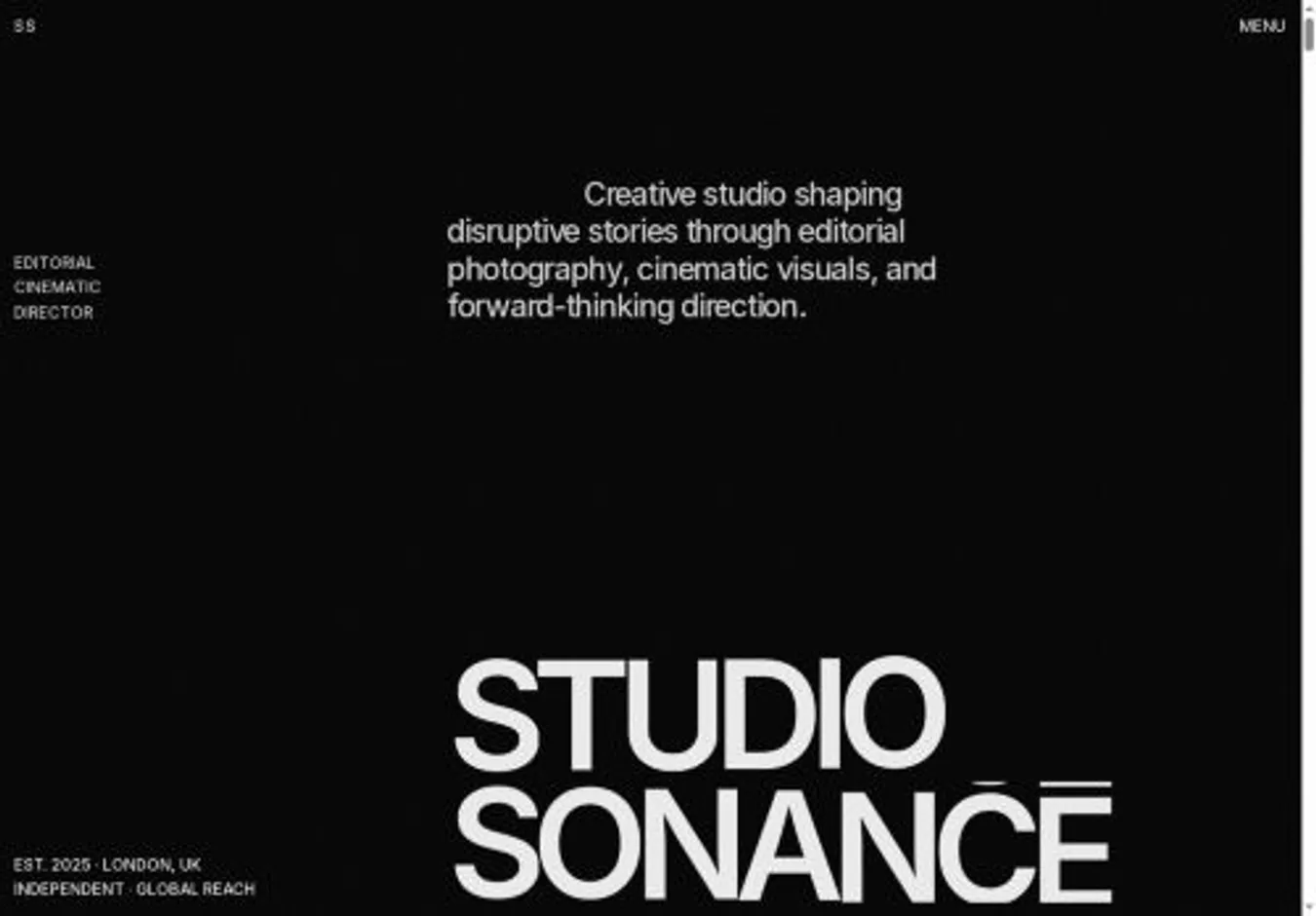 Sonance home page on desktop