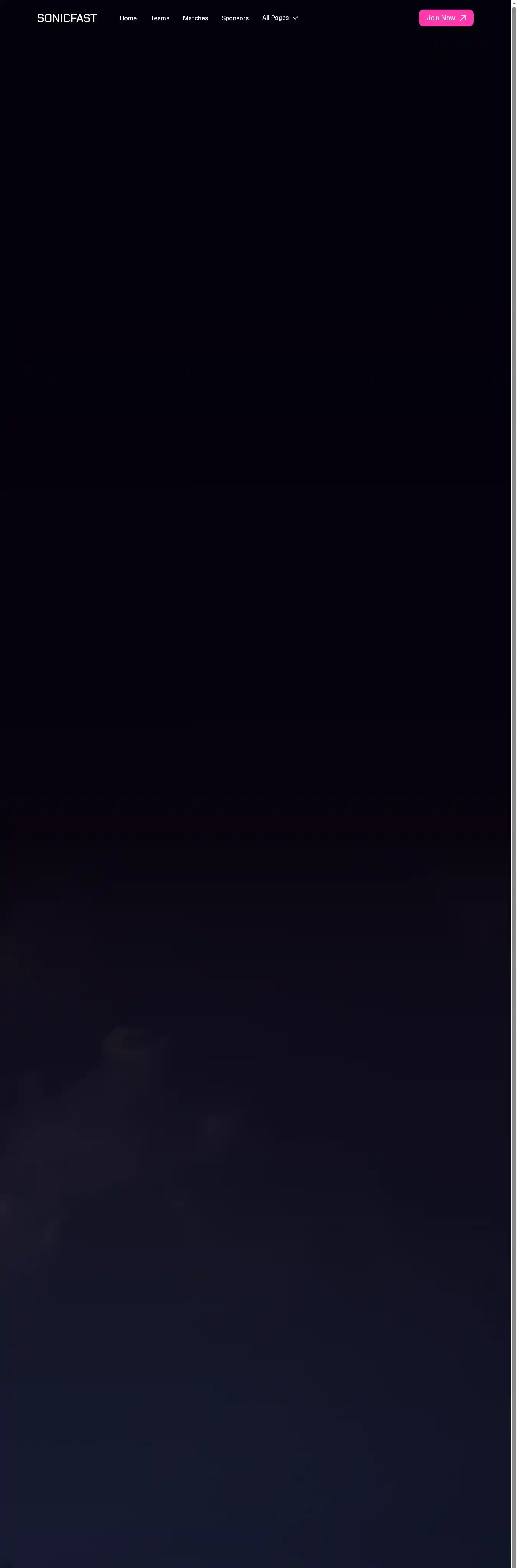 Sonicfast - Esports home page on desktop