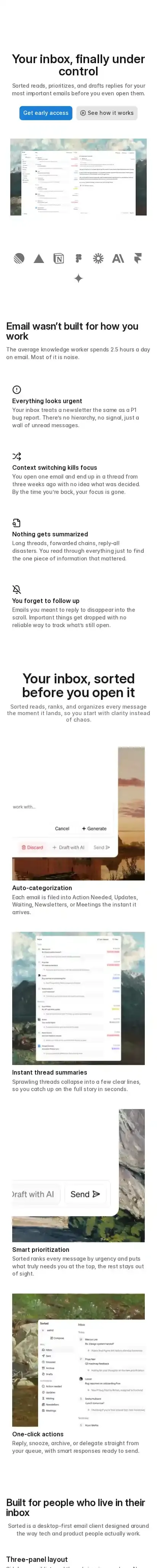 Sorted home page on mobile