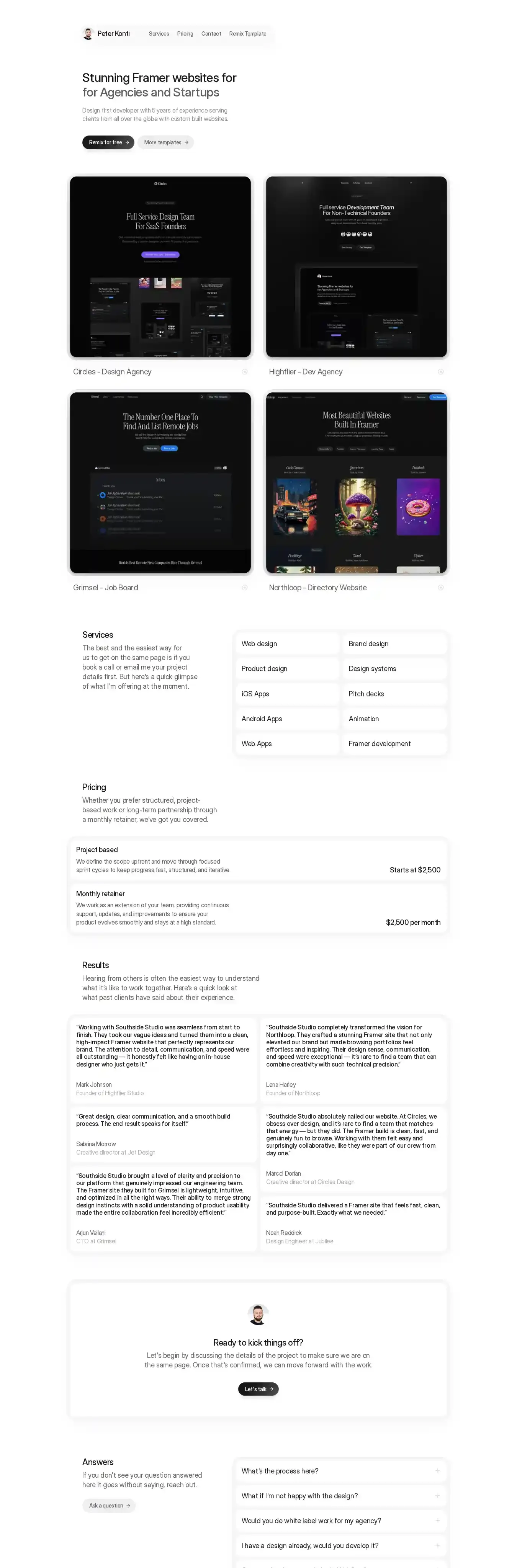Southside home page on desktop