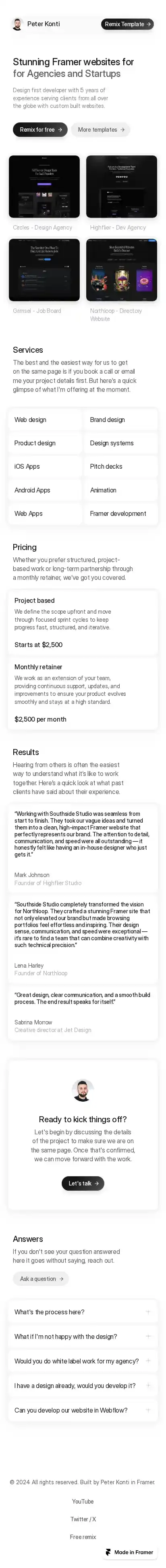 Southside home page on mobile