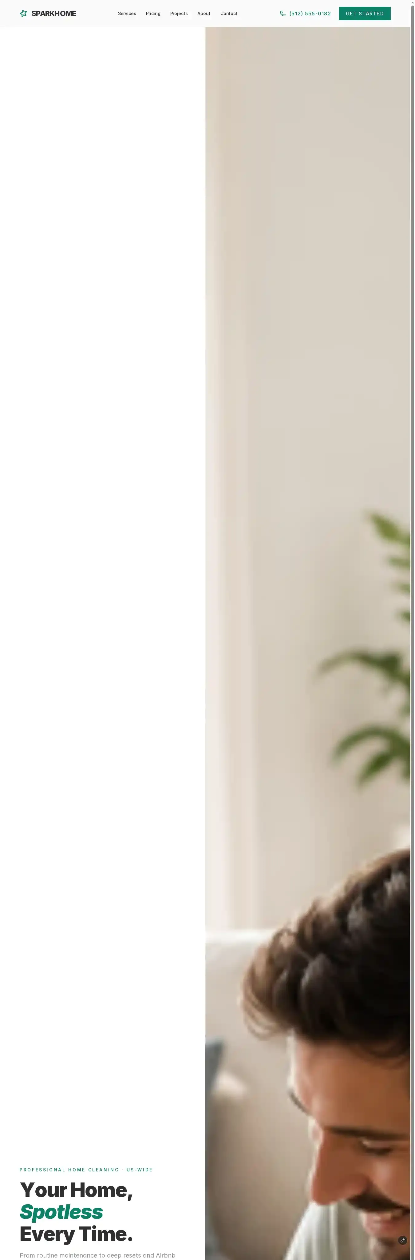 Spark Home home page on desktop