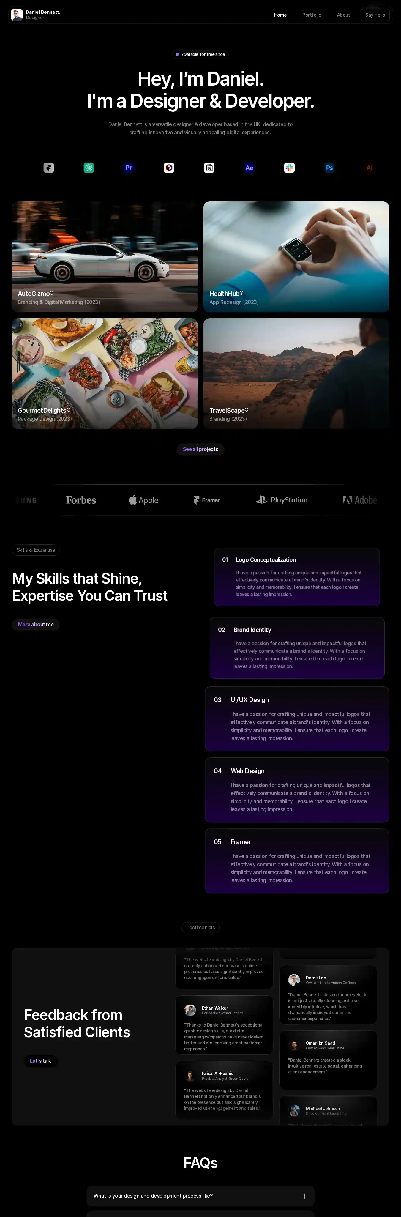 Spectrus home page on desktop