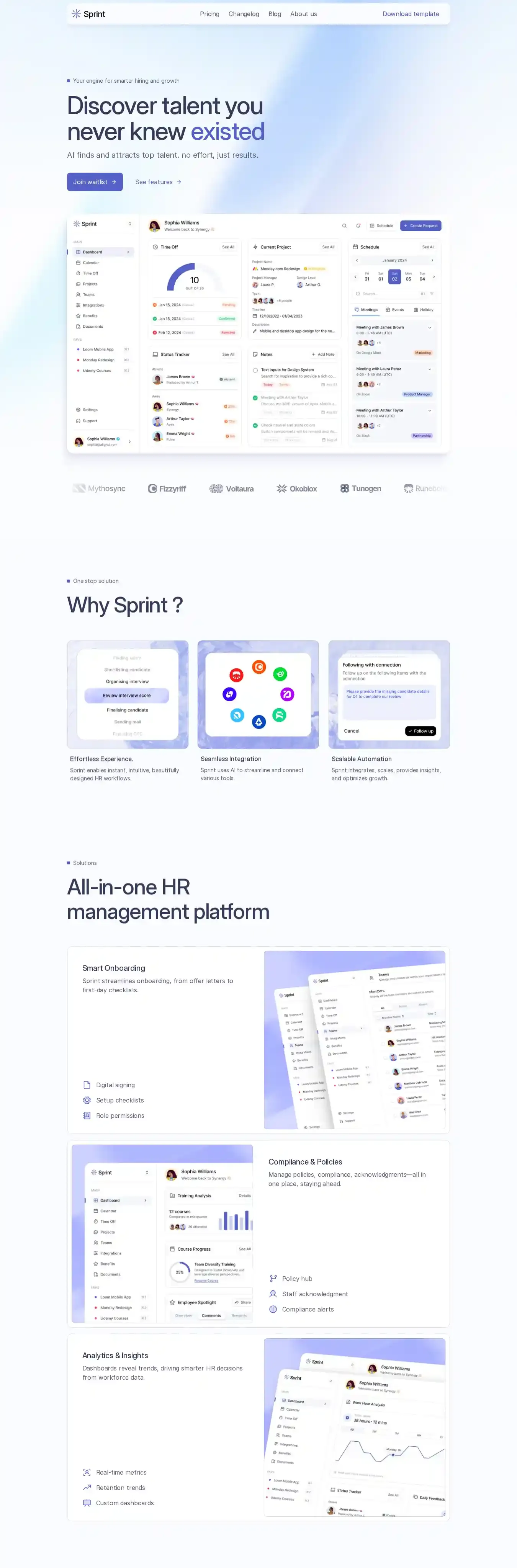 Sprintt home page on desktop