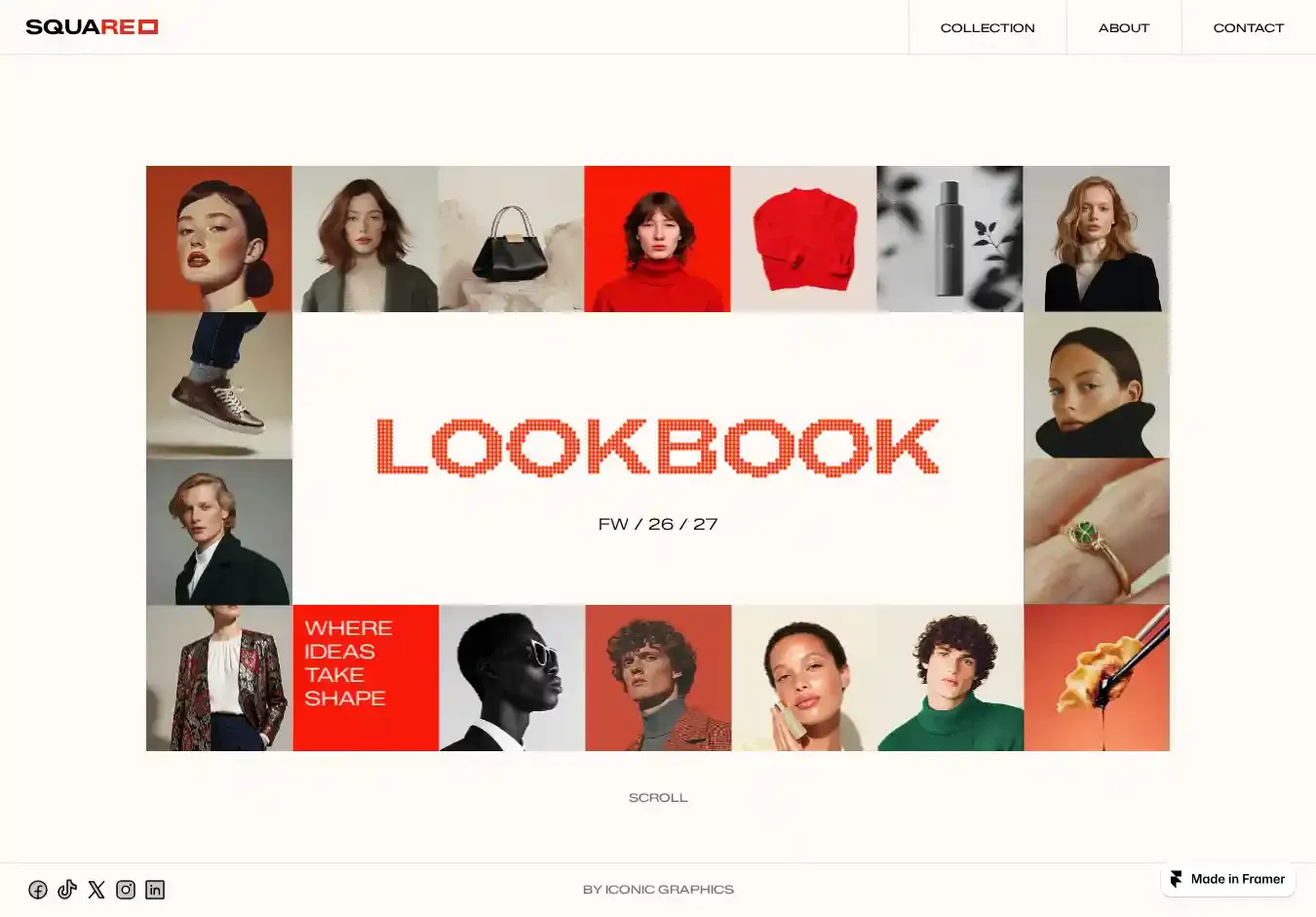Squareo Archive home page on desktop