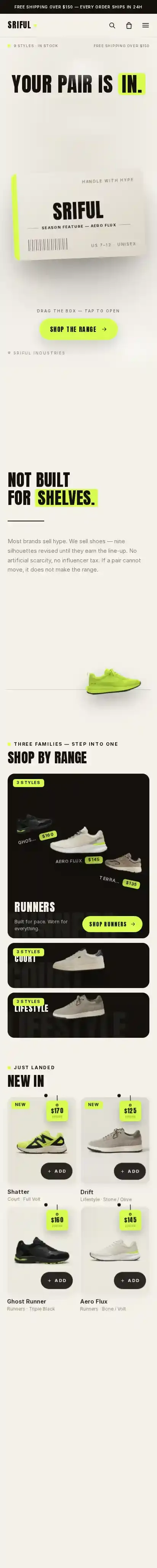 SRIFUL home page on mobile
