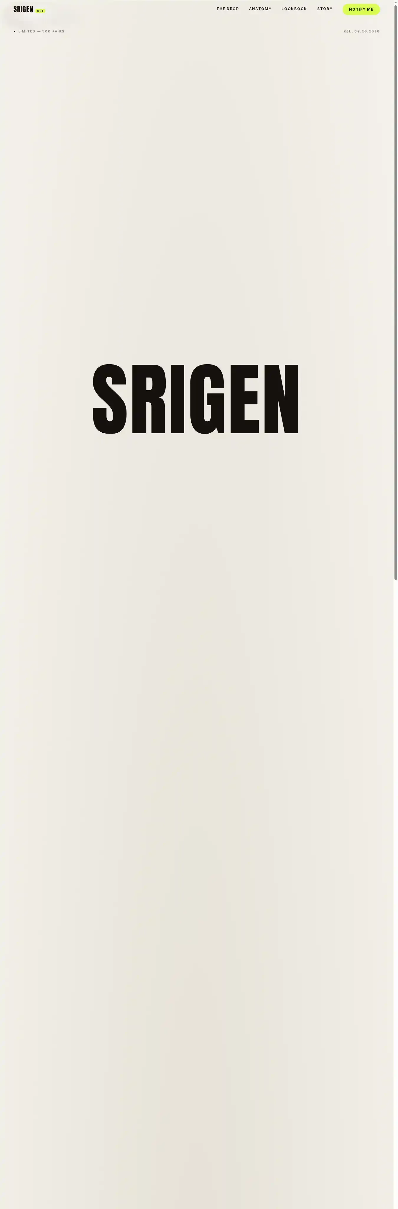 SRIGEN home page on desktop