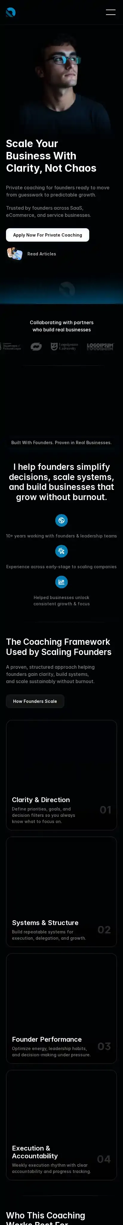 SScaly home page on mobile