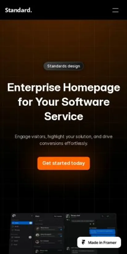S/Standard. home page on mobile