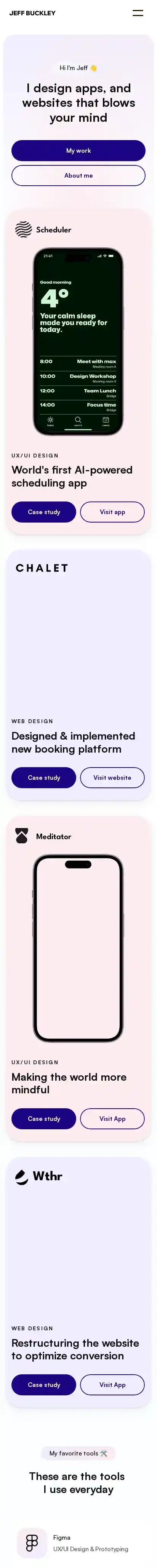 Stacky home page on mobile
