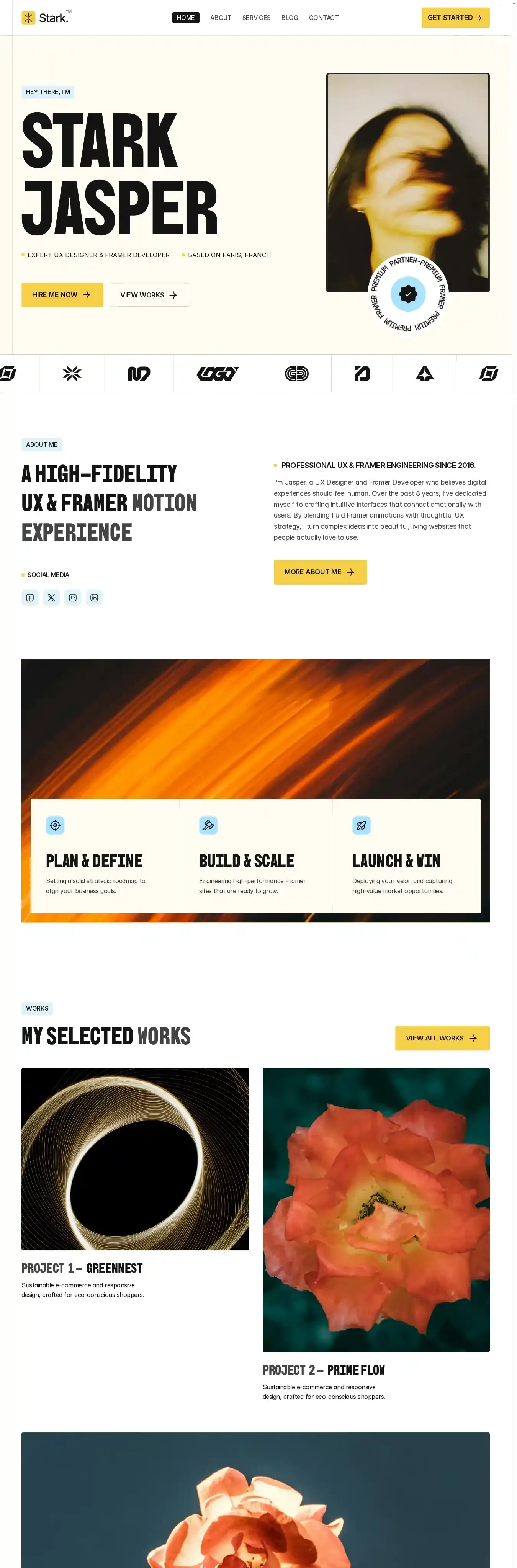 Stark Jasper home page on desktop