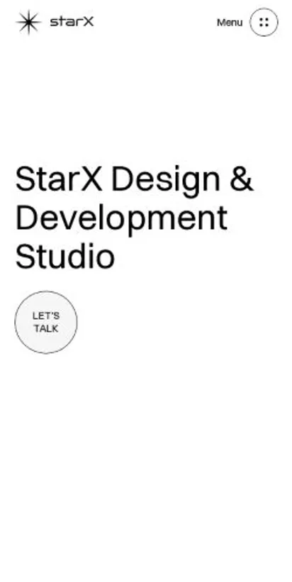 Starx home page on mobile