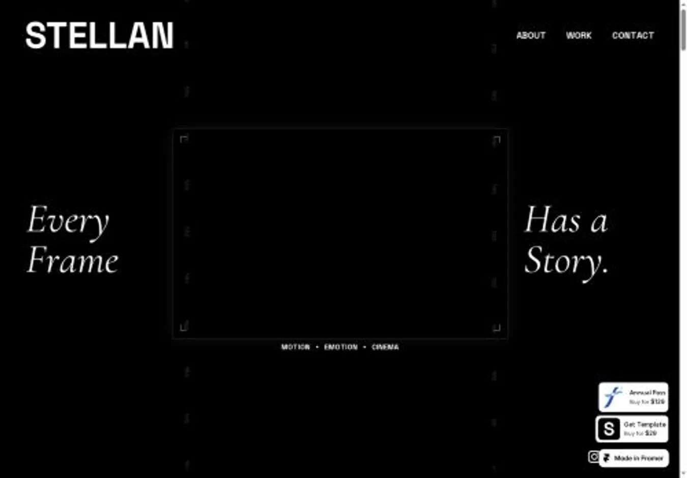 Stellan home page on desktop