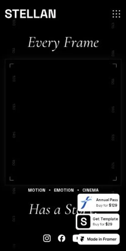 Stellan home page on mobile
