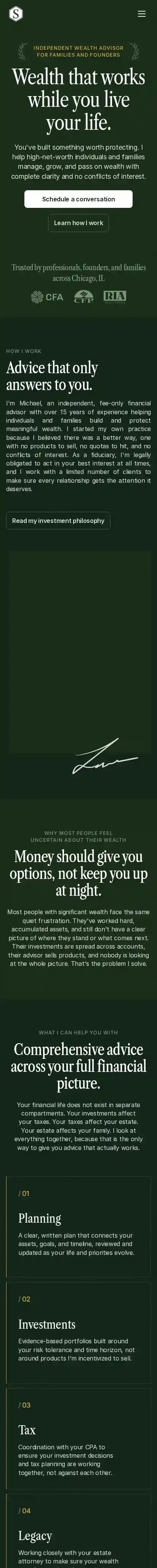 Steward home page on mobile
