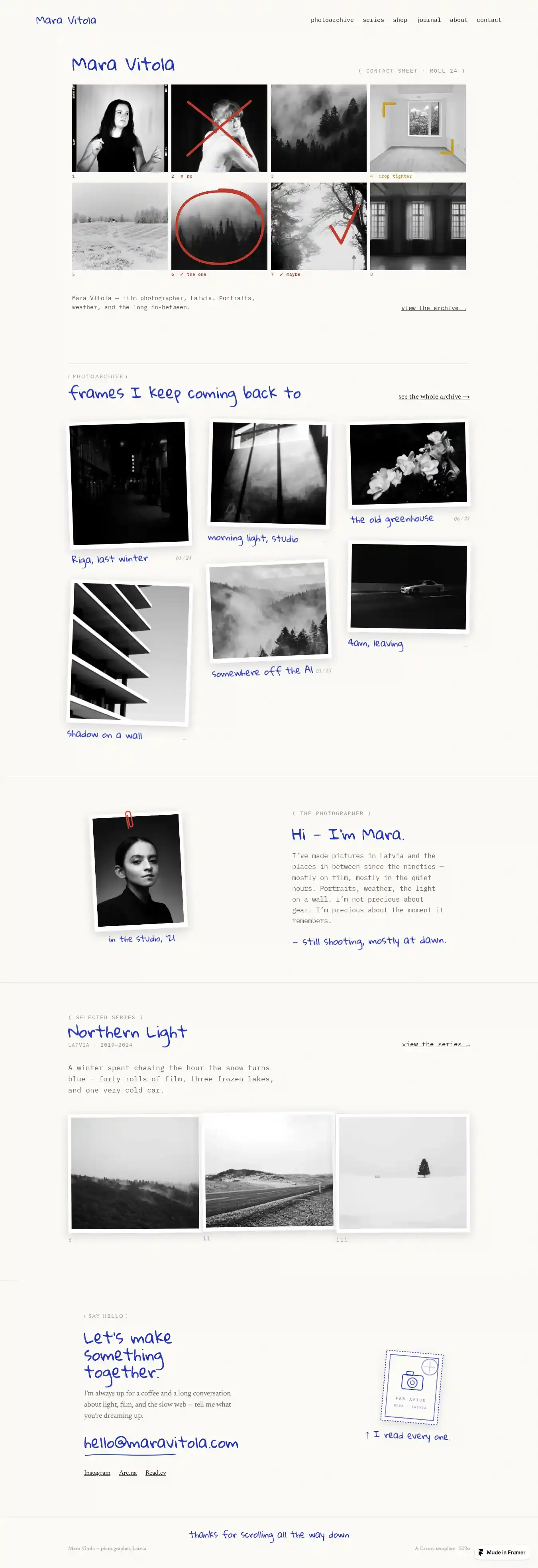 stillfilm home page on desktop