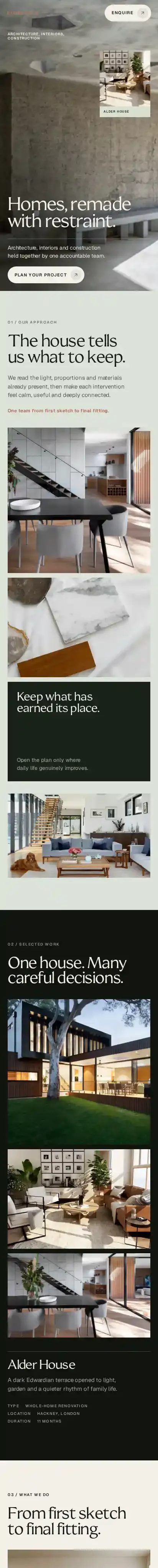 Stonefold home page on mobile